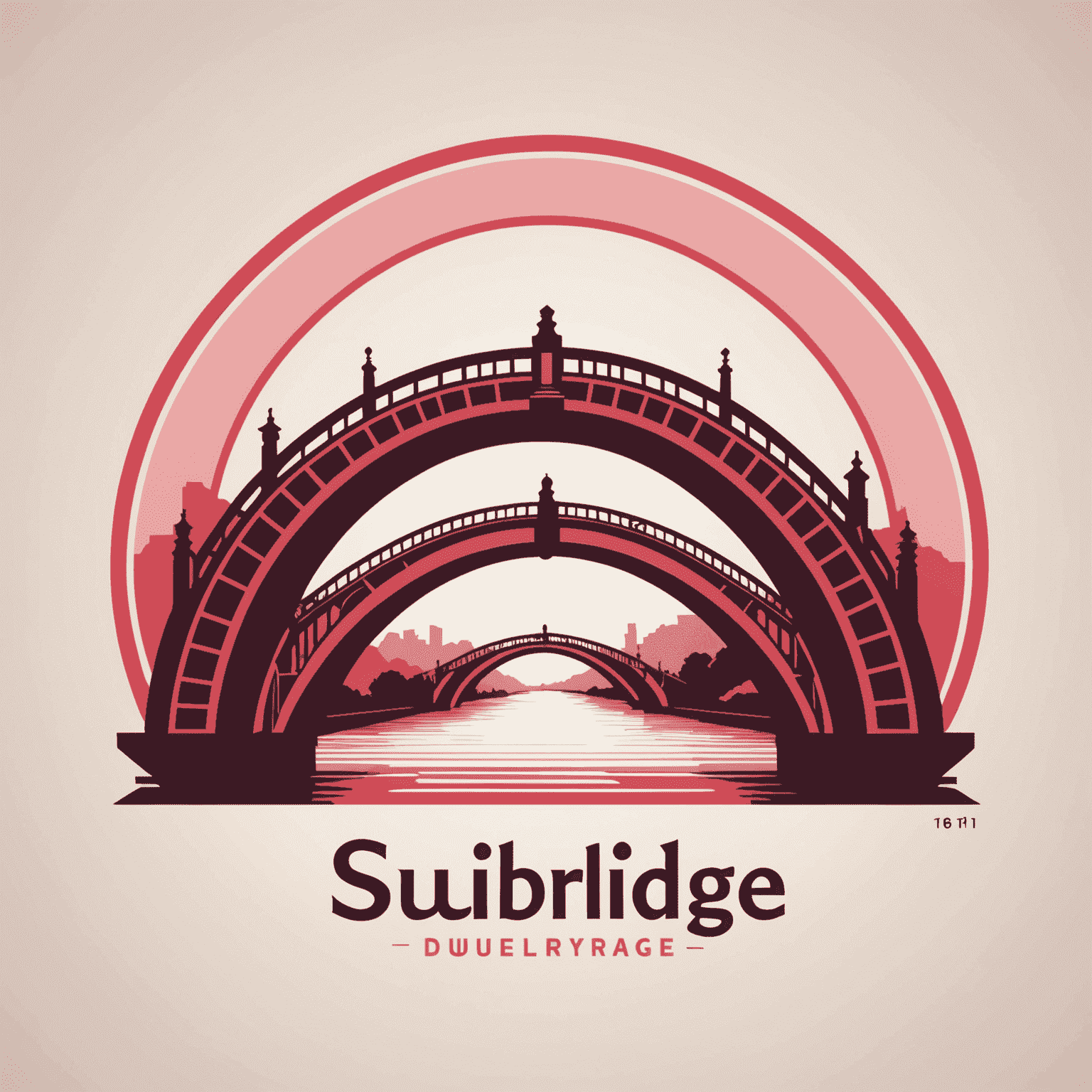 SuiBridge logo featuring a stylized bridge in red and pink tones