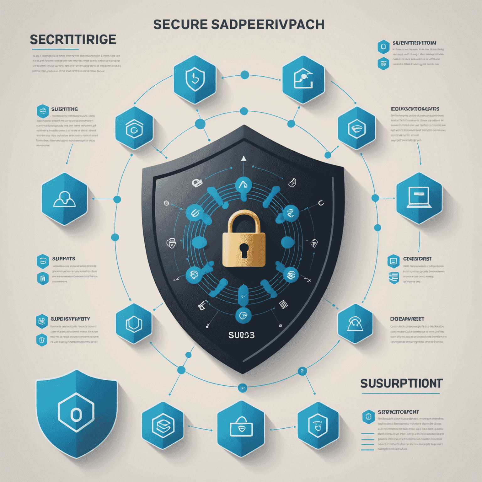 Infographic showcasing various security features of SuiBridge, including encryption symbols, shield icons, and lock graphics