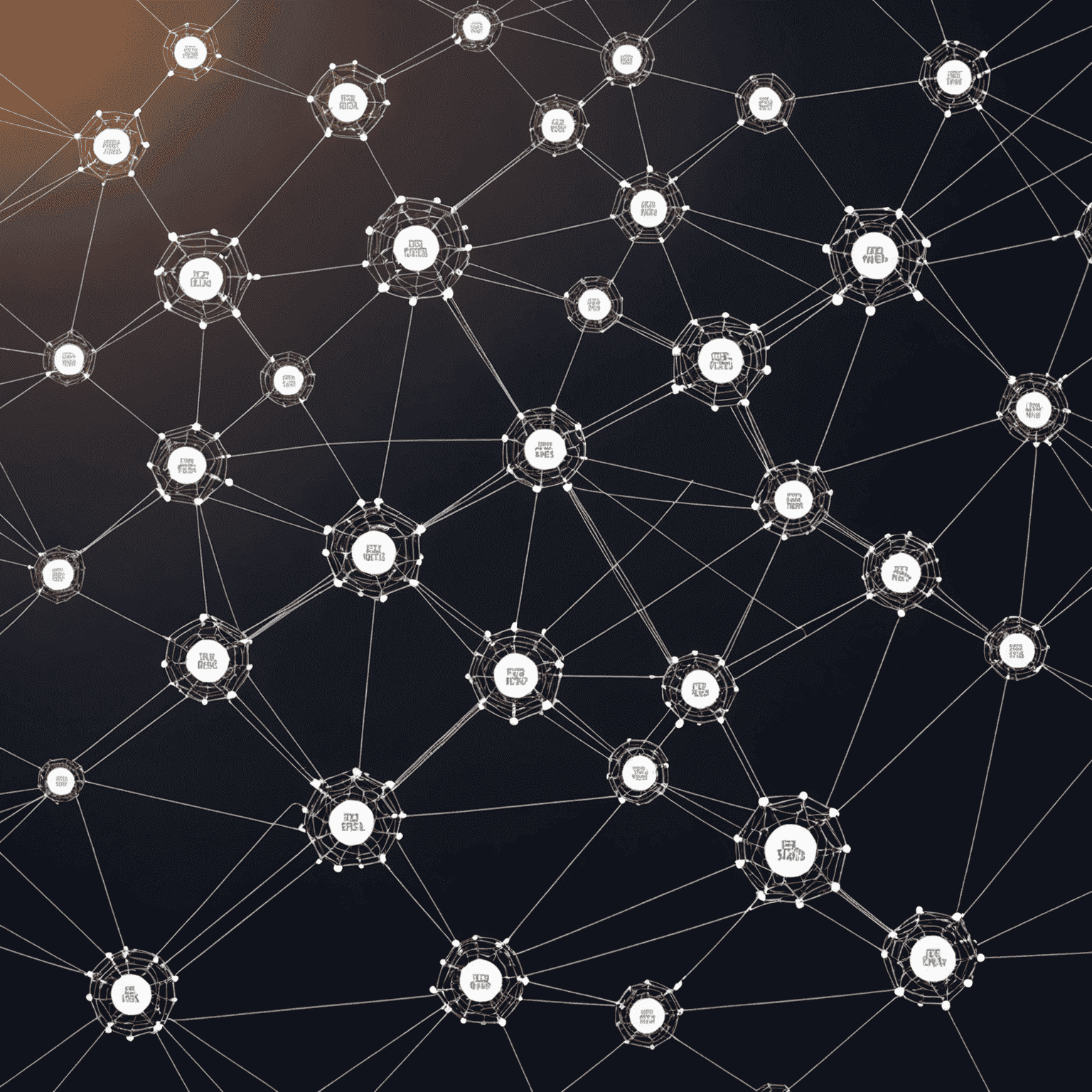 Visual representation of SuiBridge's decentralized validator network, showing interconnected nodes across different blockchain ecosystems